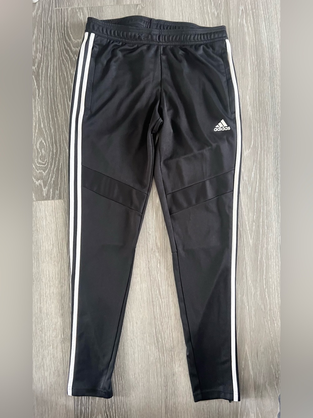 adidas Black Track Pants with White Side Stripes